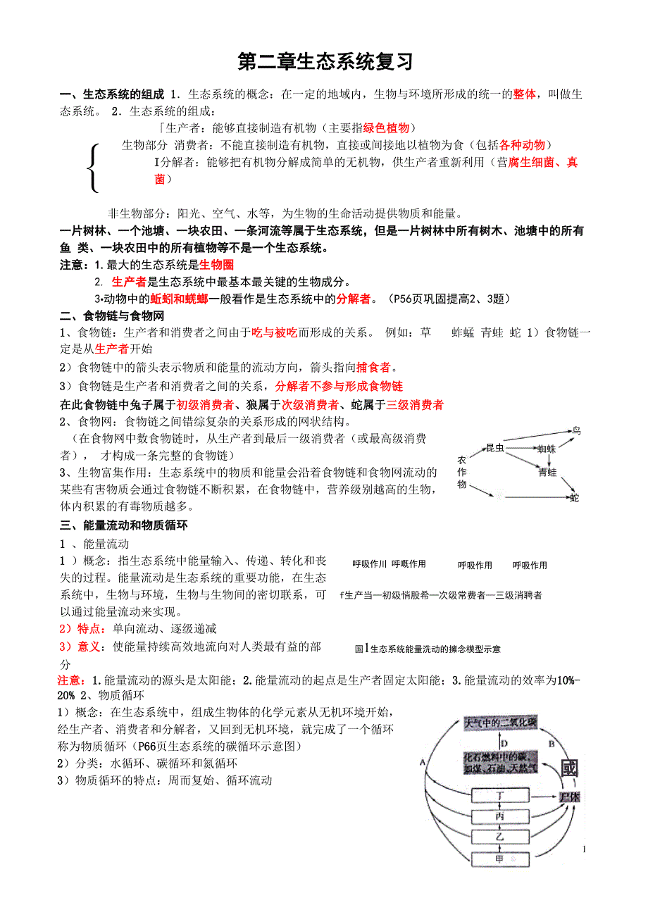 第二章生态系统复习_第1页