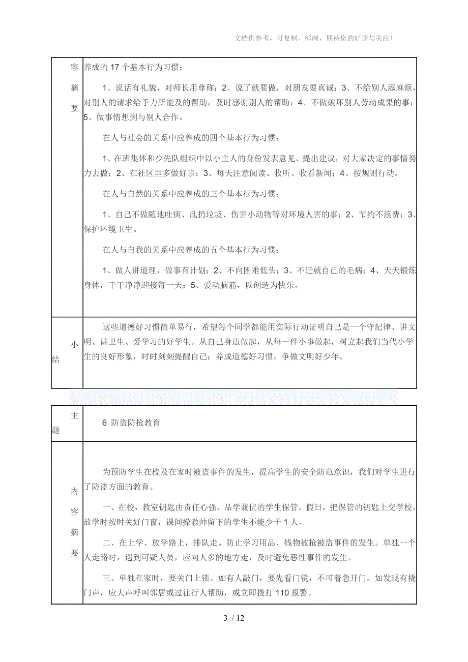 小学安全教育记录校园安全小常识_第3页