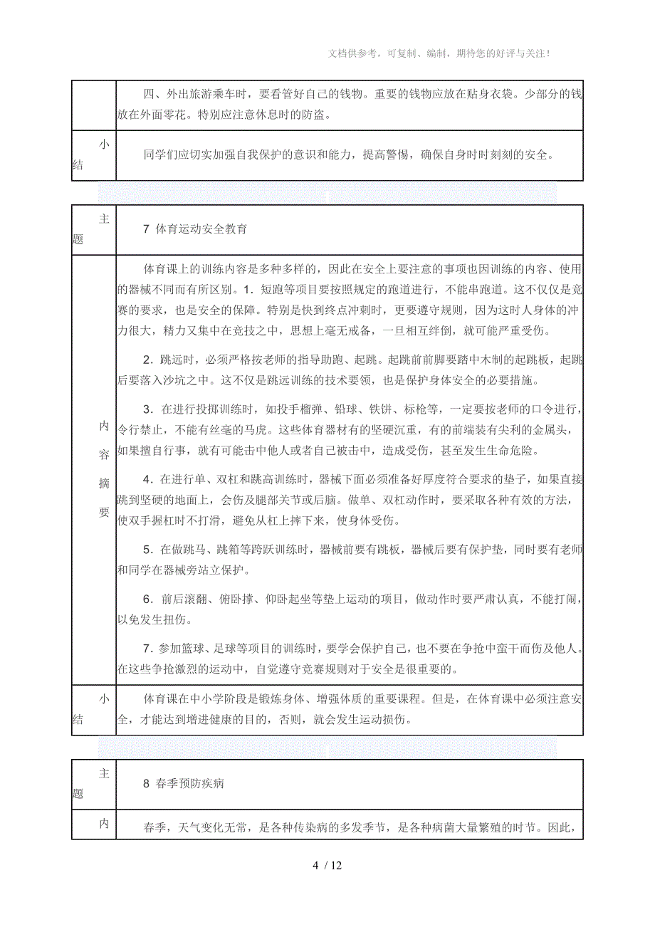 小学安全教育记录校园安全小常识_第4页