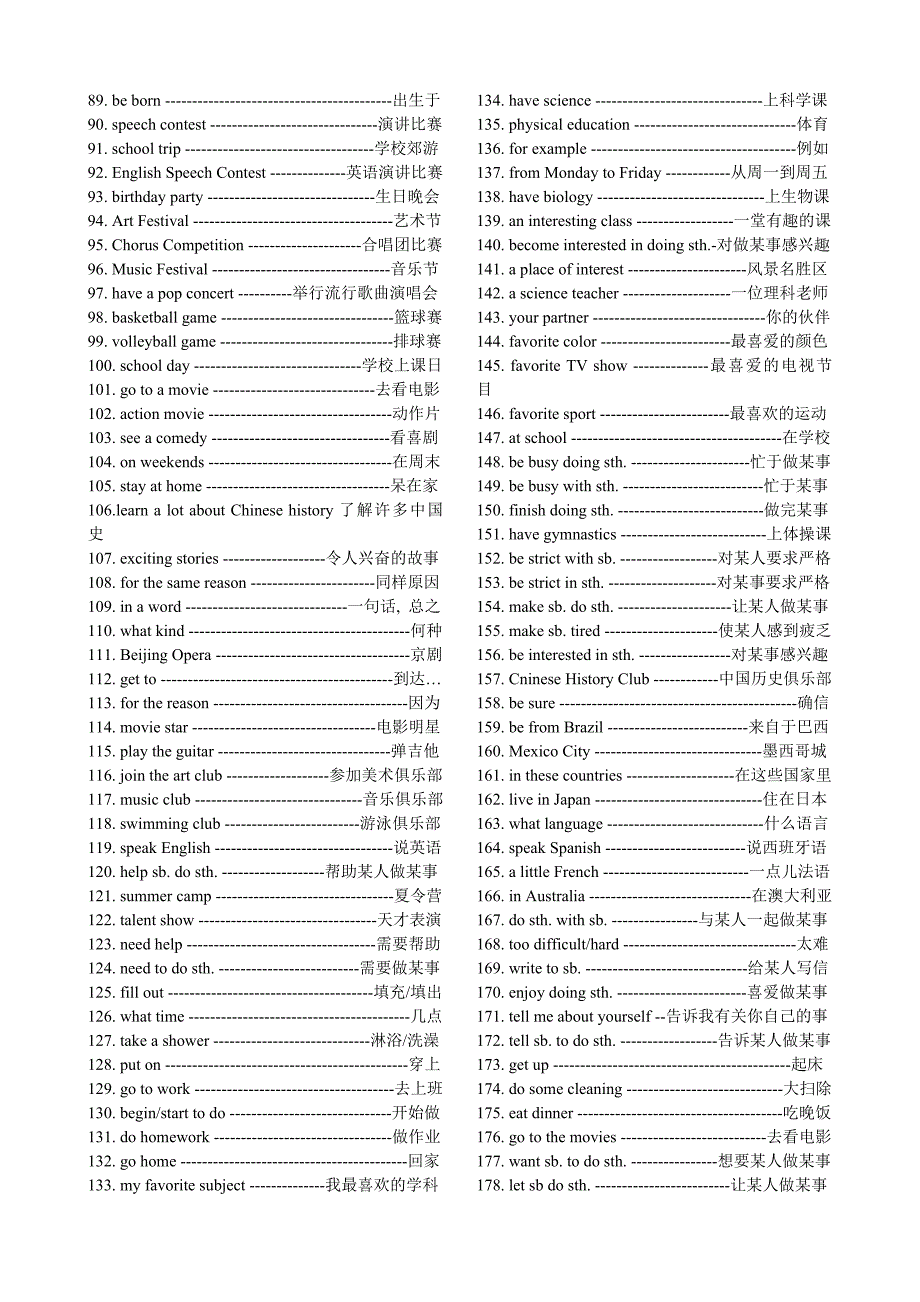 中学英语词汇与短语_第2页