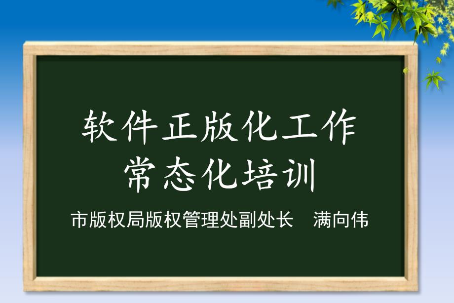 软件正版化工作常态化培训ppt主要内容_第1页