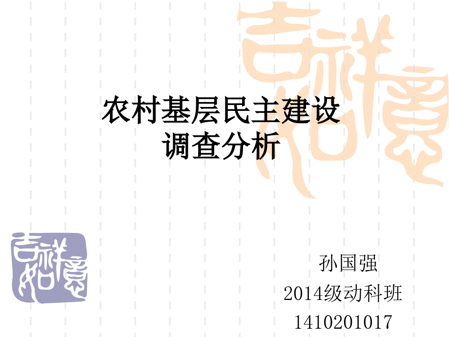 农村基层民主建设方面的调查PPT课件_第1页