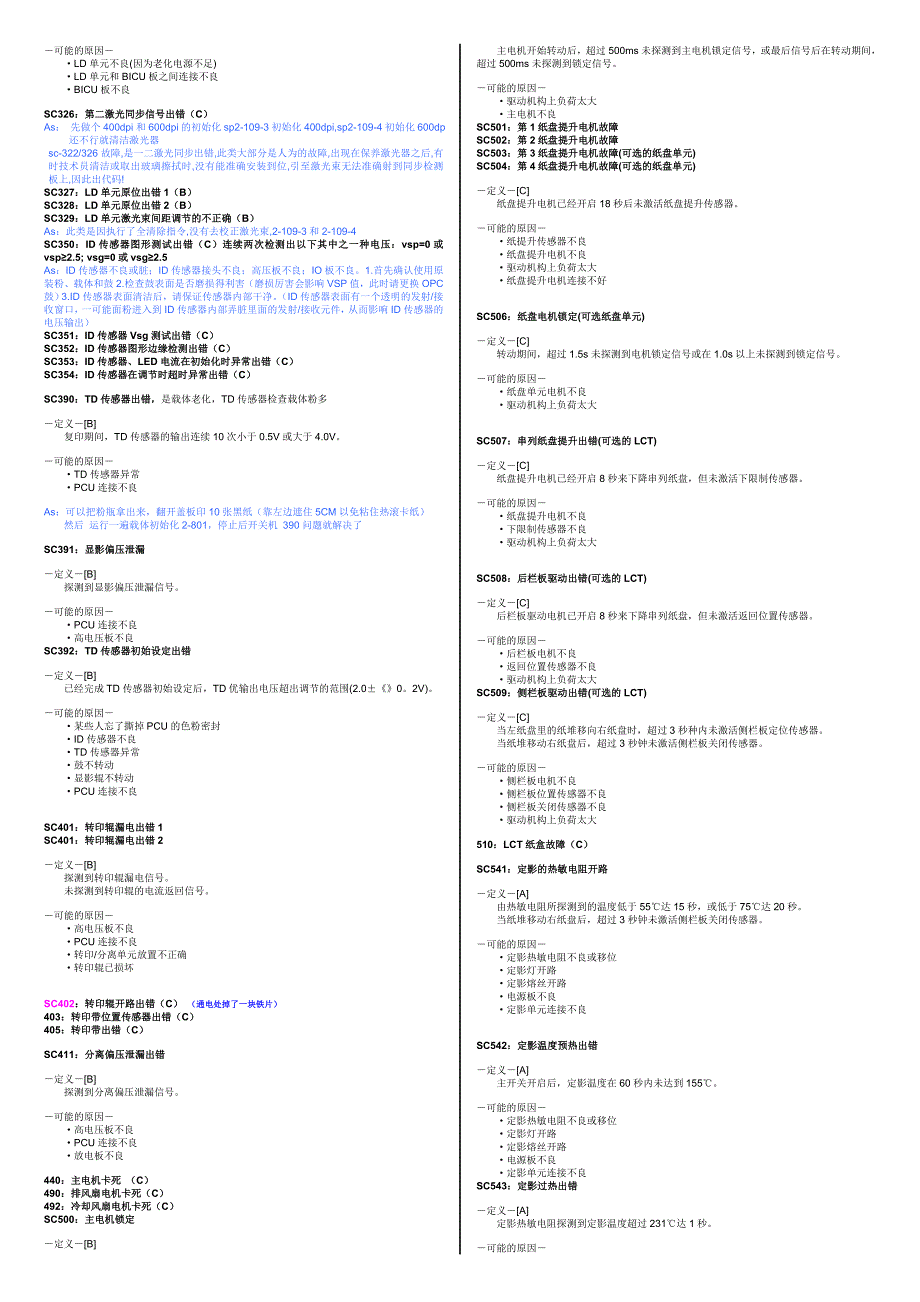 理光sc代码+解决方法(历年经验)_第2页