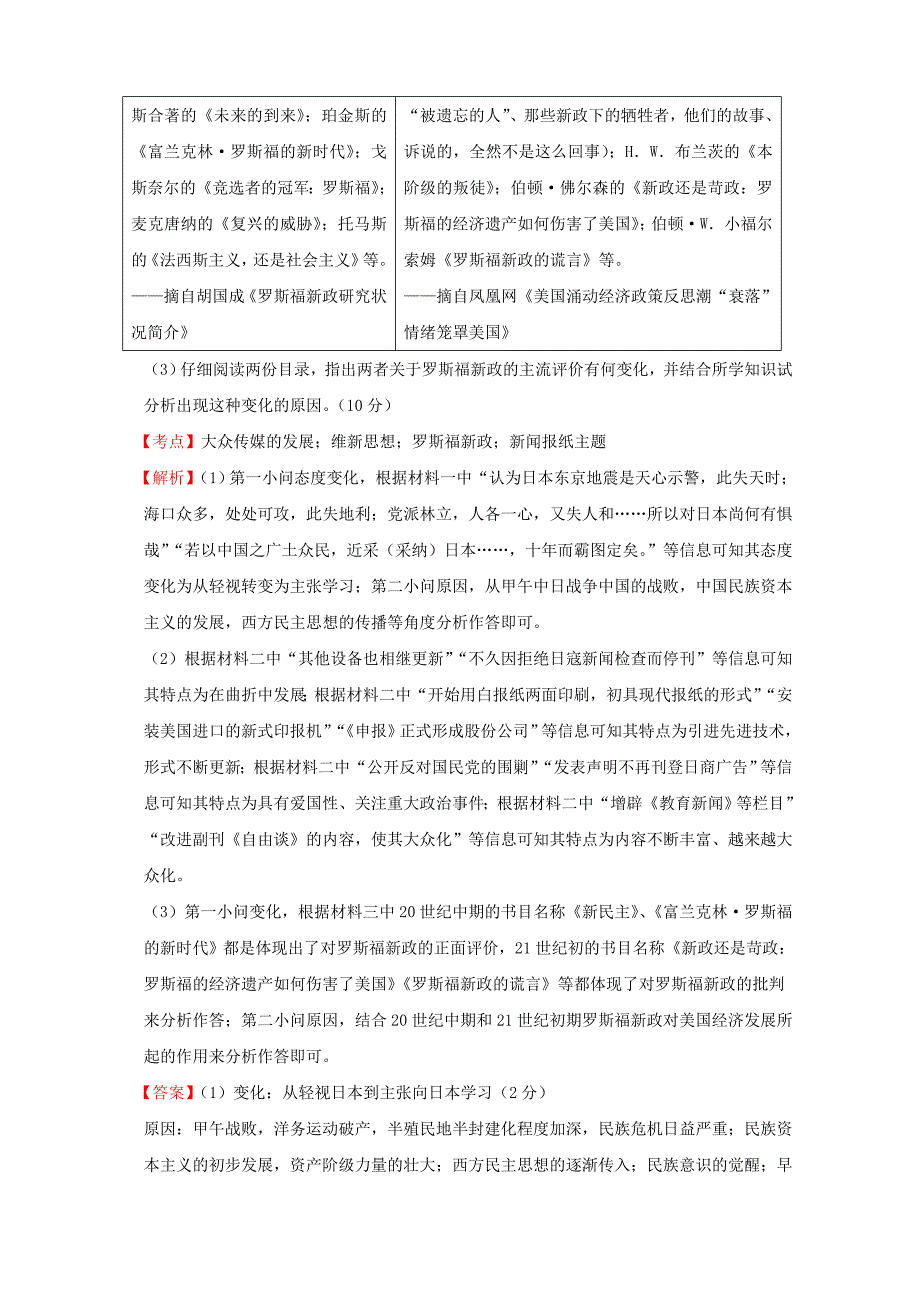 全国各地2016年高考历史一轮复习名题分解新闻报纸主题.doc_第2页