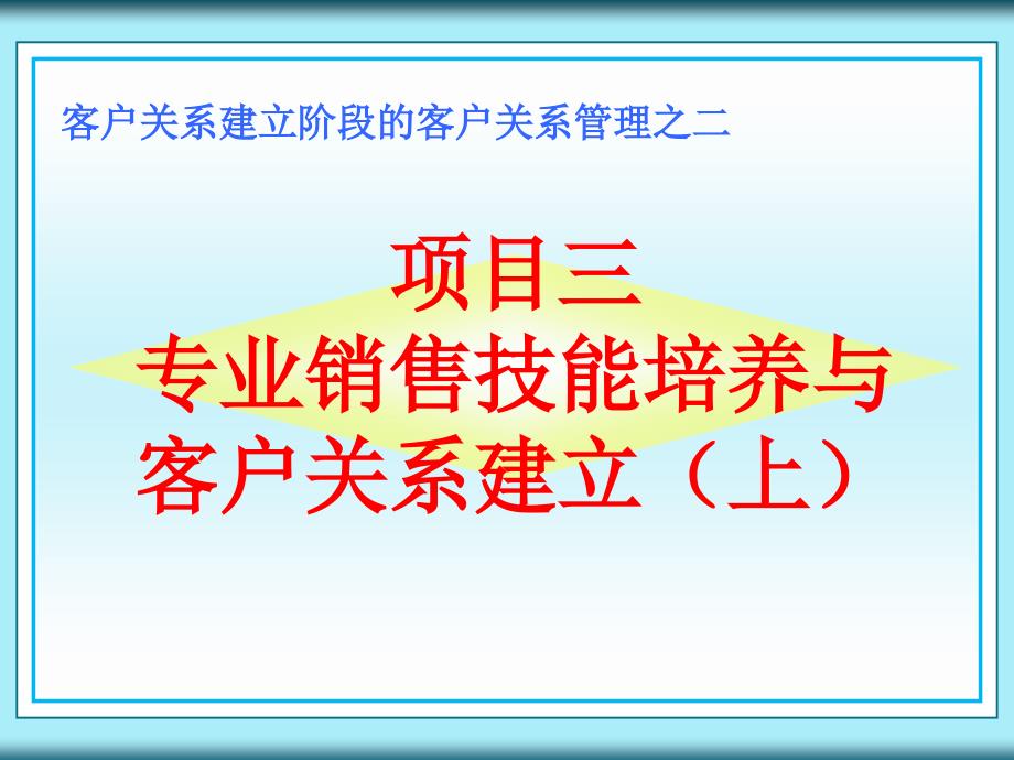 项目三专业销售技能培养与客户关系建立(上).ppt_第1页