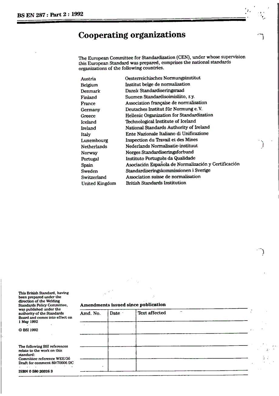 【BS英国标准】BS EN 28721992 焊工的鉴定考查—熔焊 钢以外的部分_第2页