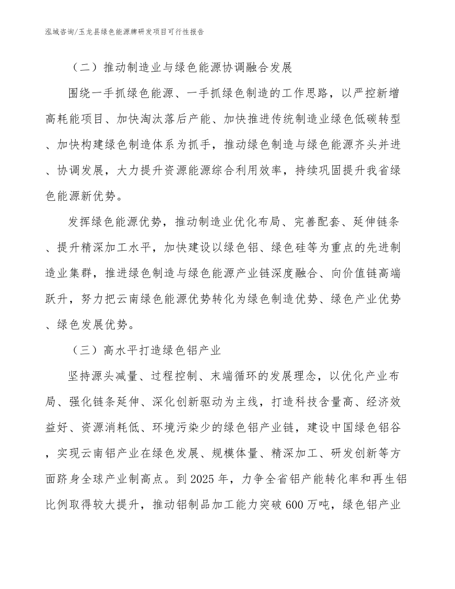 玉龙县绿色能源牌研发项目可行性报告_模板范文_第3页