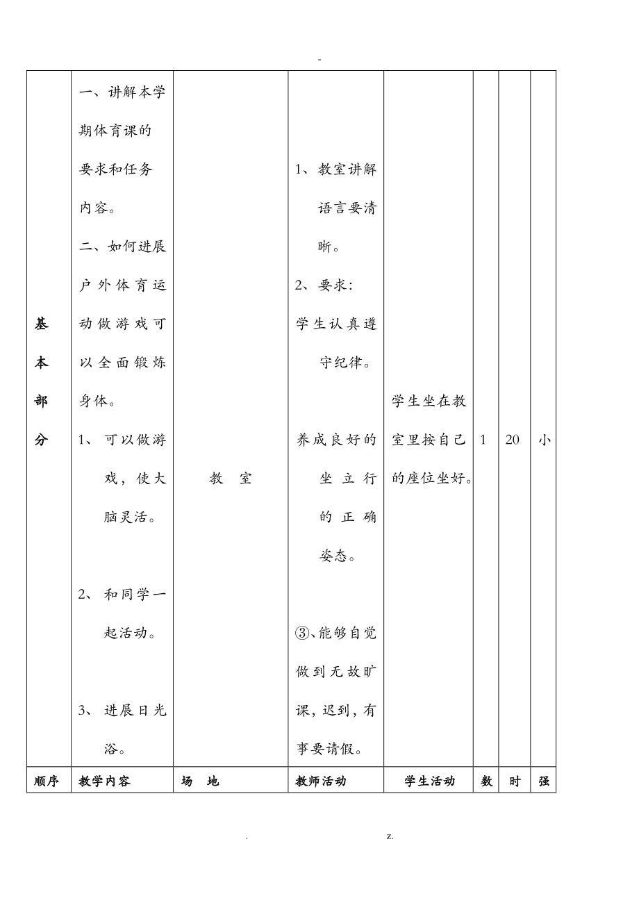 四年级下册体育全册教案_第2页