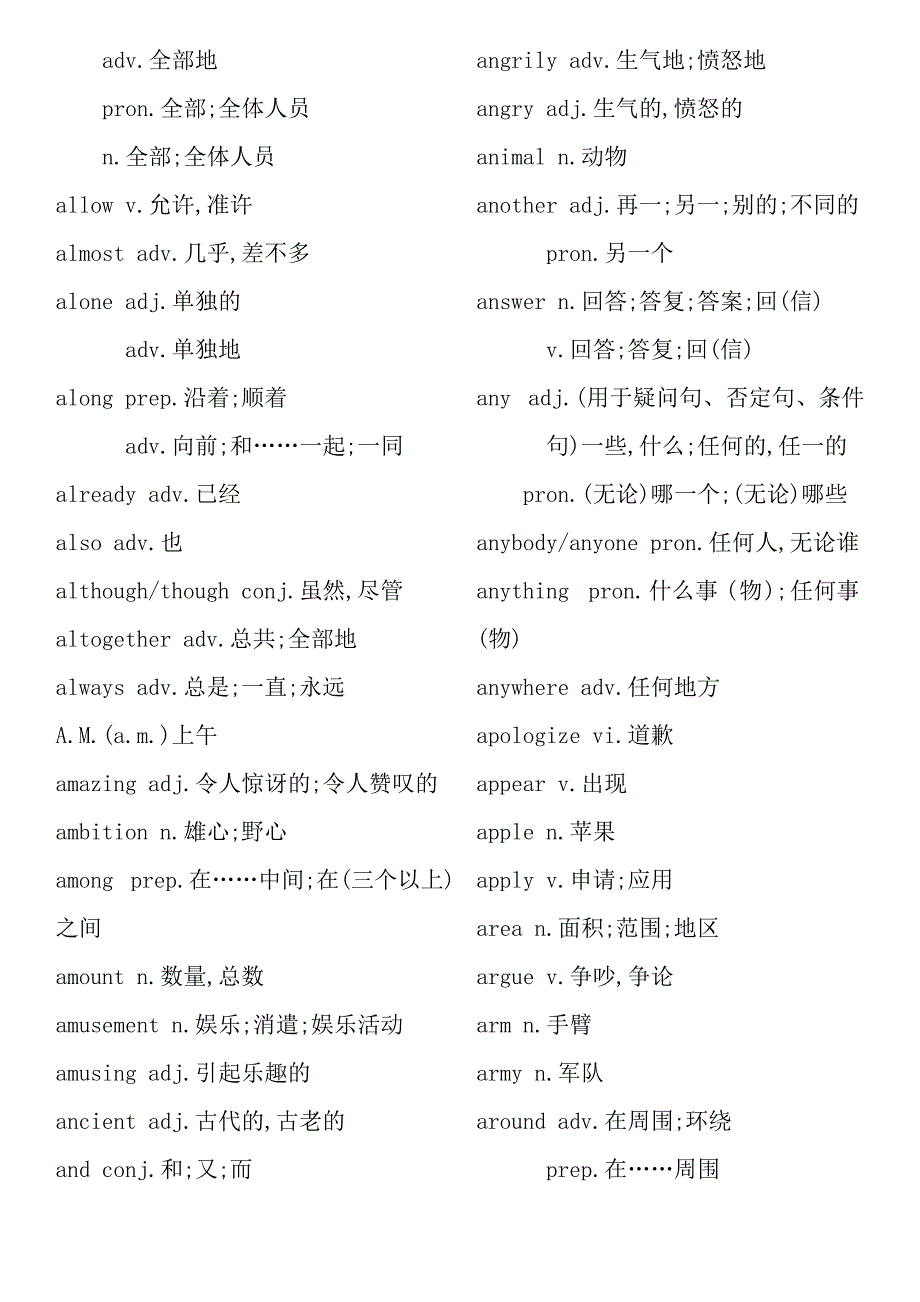 中考英语词汇表单词(整理版)_第2页