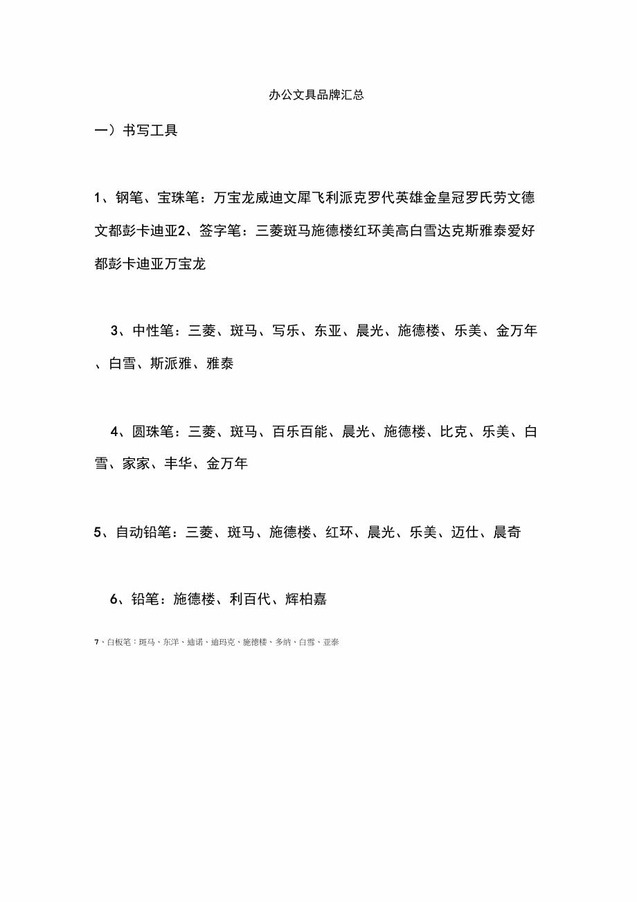 办公文具品牌汇总_第1页