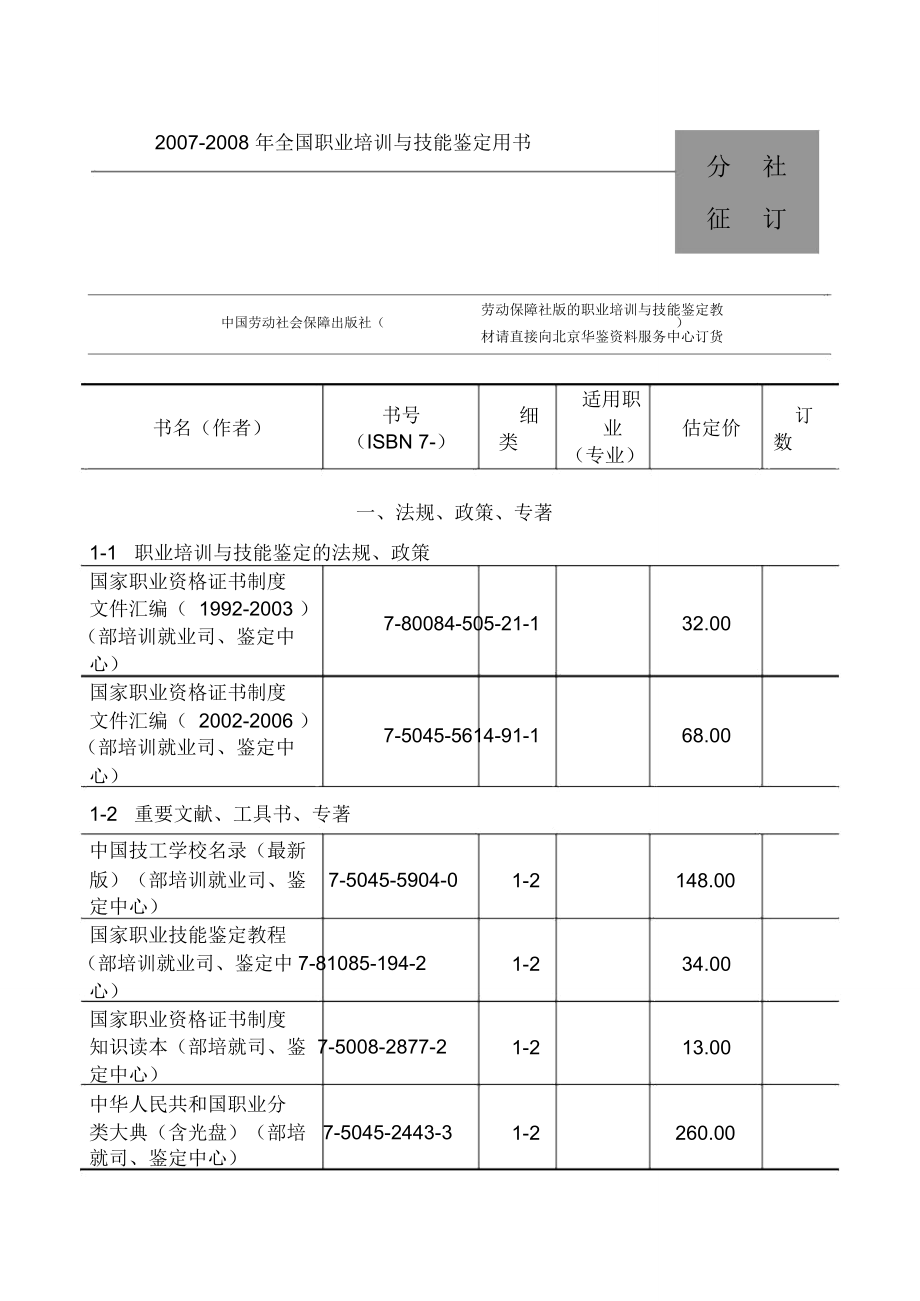 20072008年全国职业培训与技能鉴定用书_第1页
