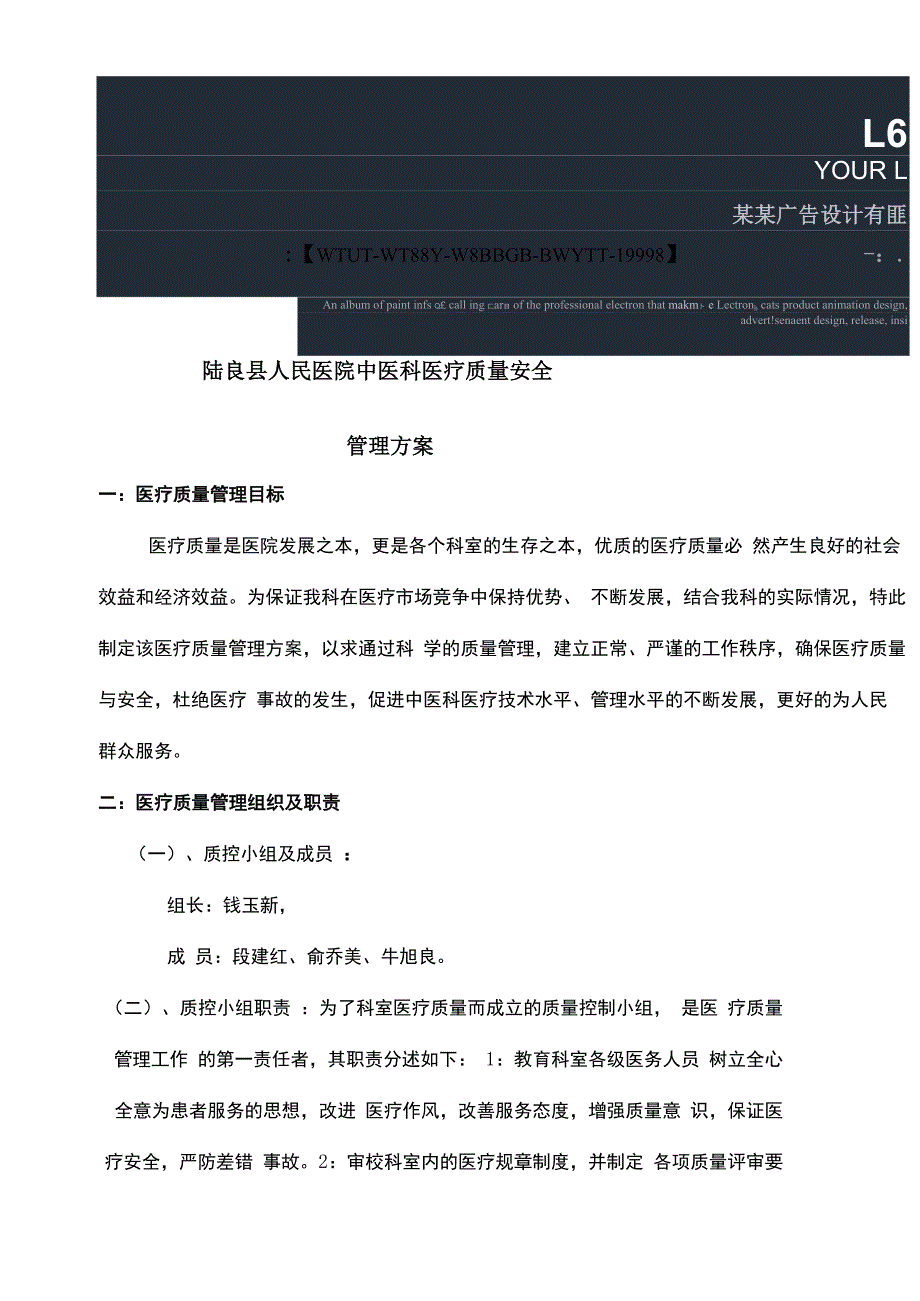 中医科医疗质量管理方案_第2页