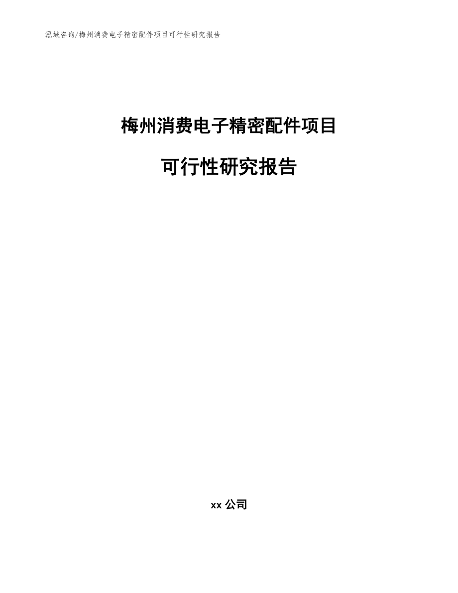 梅州消费电子精密配件项目可行性研究报告_参考模板_第1页