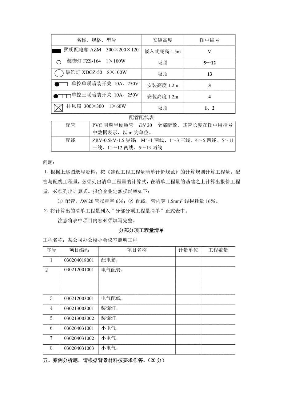 安装造价员练习题（一）.doc_第5页