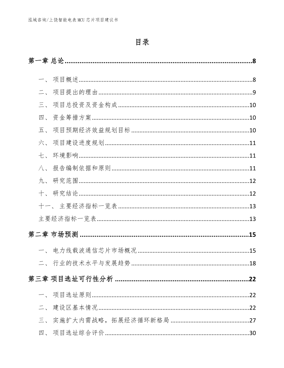 上饶智能电表MCU芯片项目建议书_模板参考_第1页