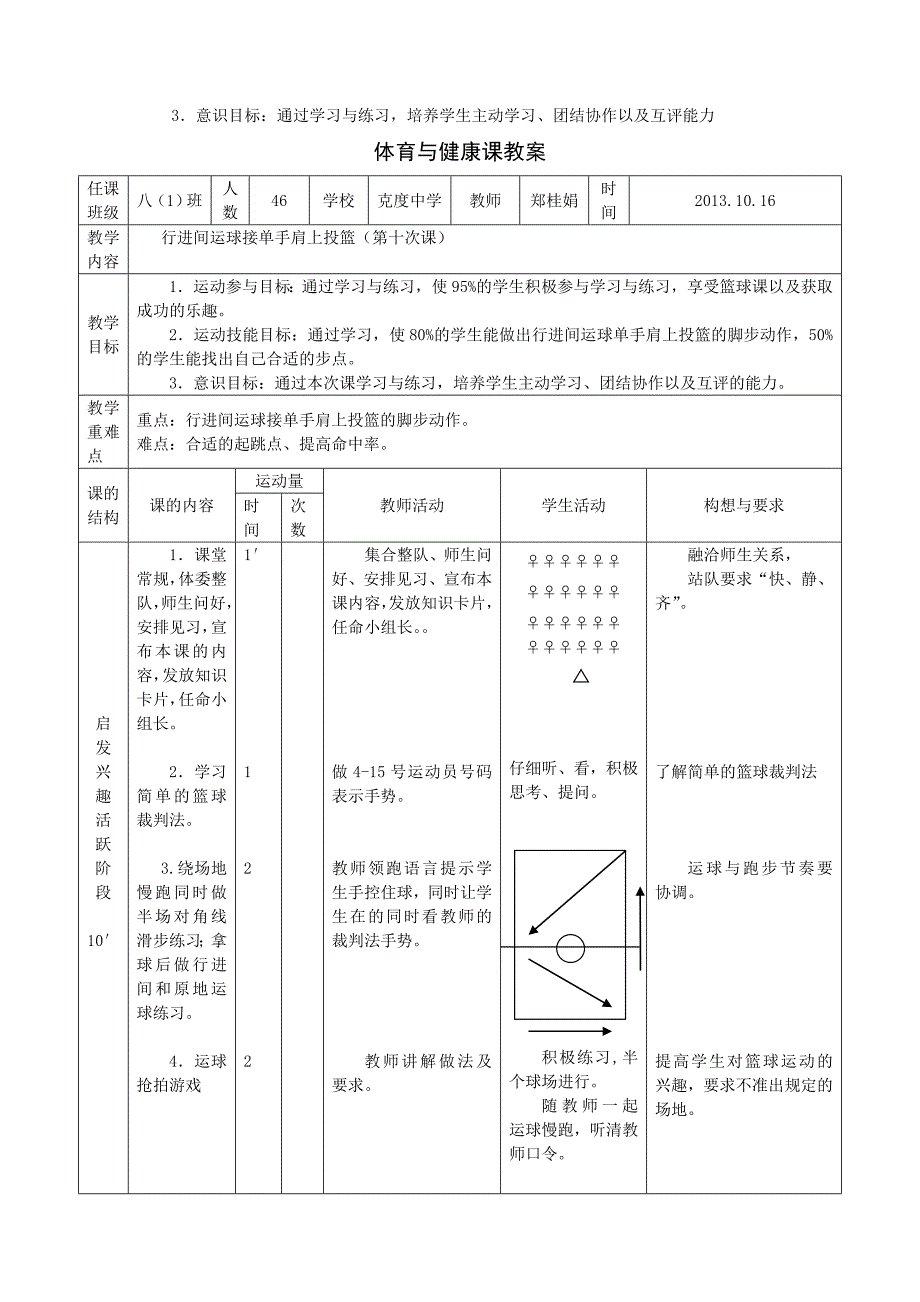 篮球行进间单手肩上投篮教学设计_第2页