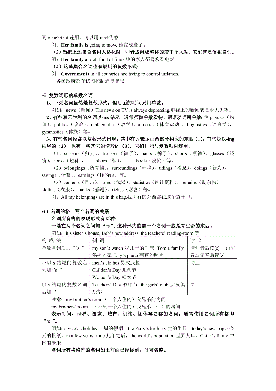 七年级英语寒假专题-名词(二)教育科学版知识精讲_第2页