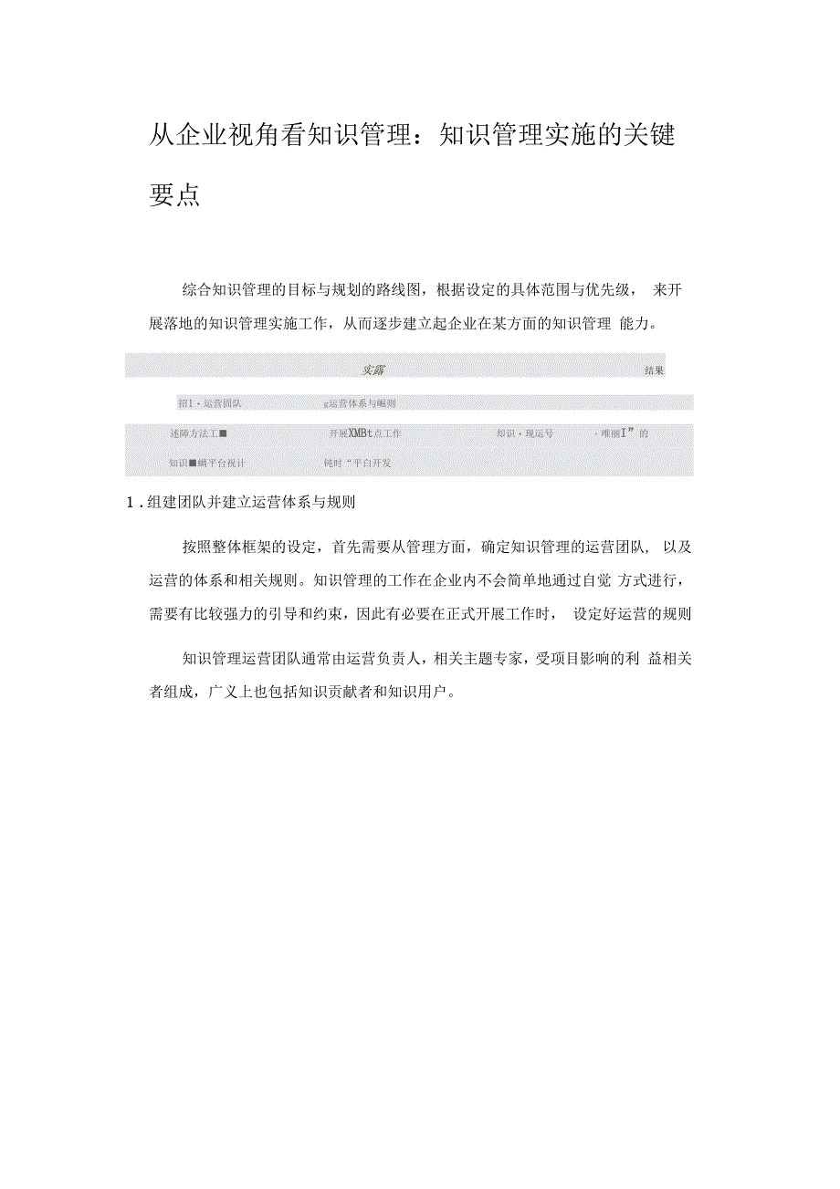 知识管理专题系列之八十从企业视角看知识管理知识管理实施的关键要点_第1页