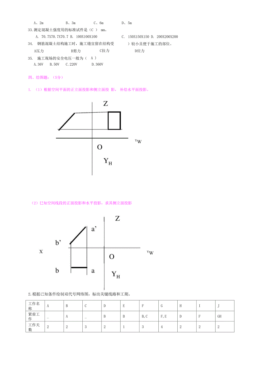 土建施工技术员试题_第4页