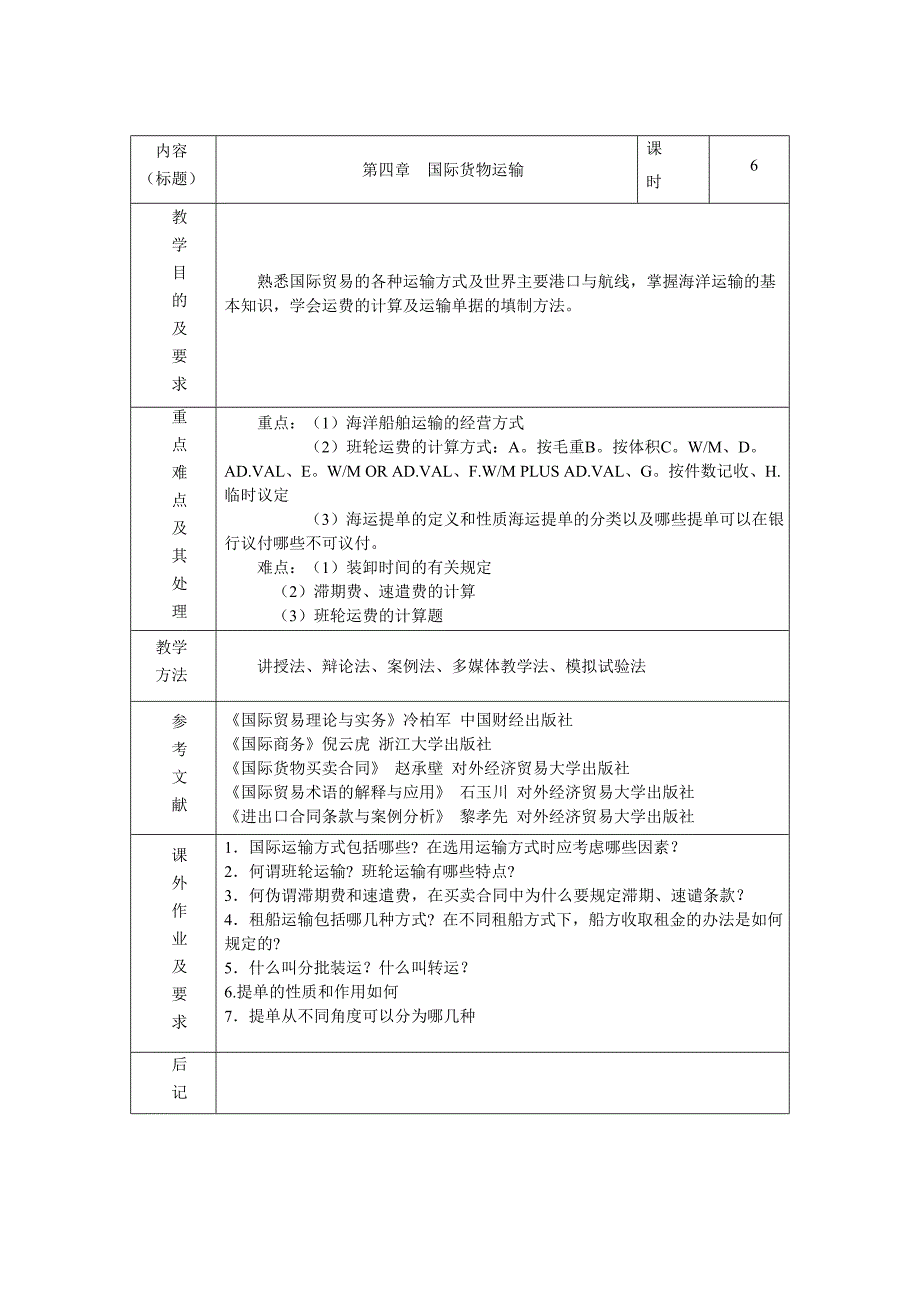 国际贸易实务教案WORD_第4页