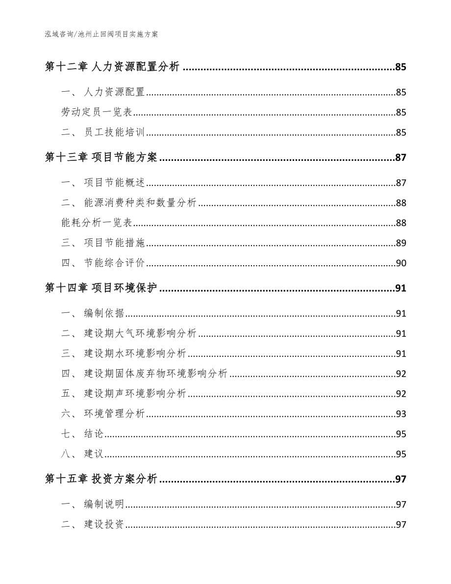 池州止回阀项目实施方案（模板范文）_第5页