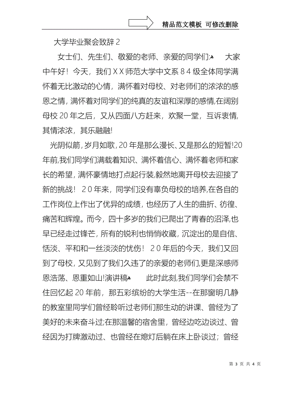 大学毕业聚会致辞_第3页