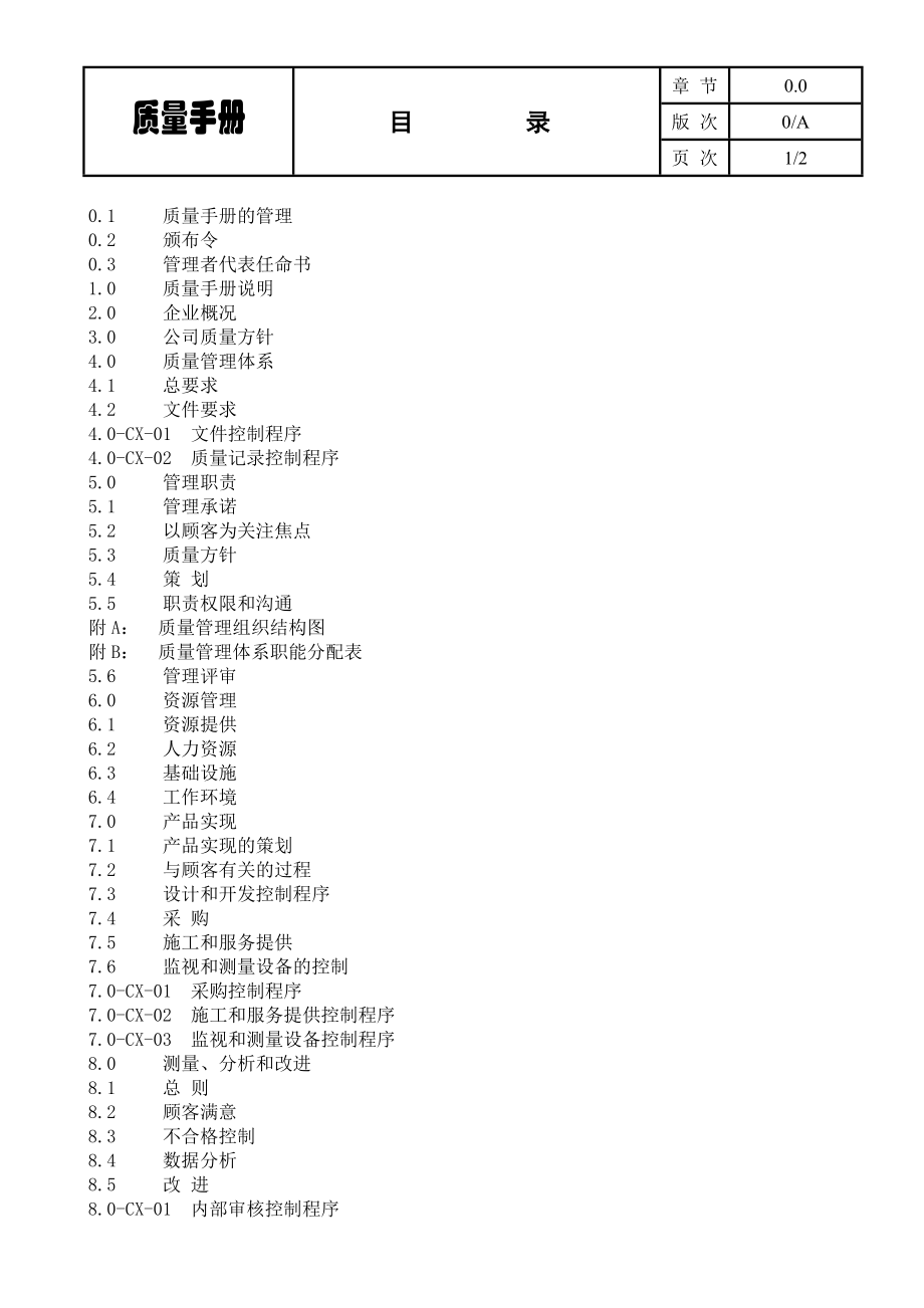 质量手册(信息系统集成)_第2页