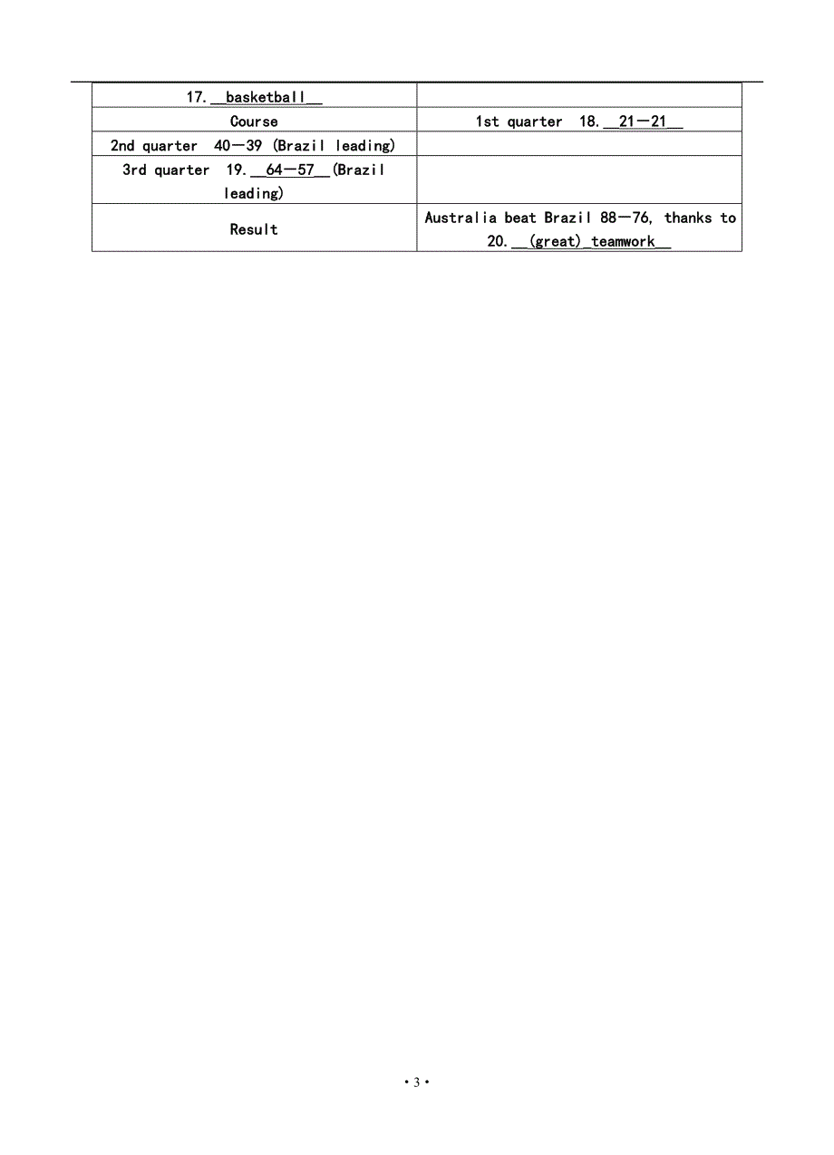 湖南省雅礼中学高三第四次月考英语试题及i答案_第3页