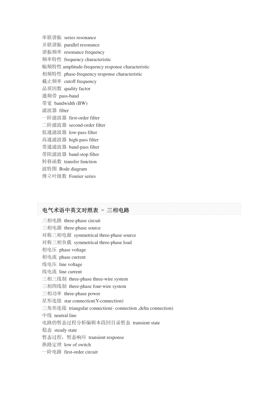 电气术语中英文对照表_第3页