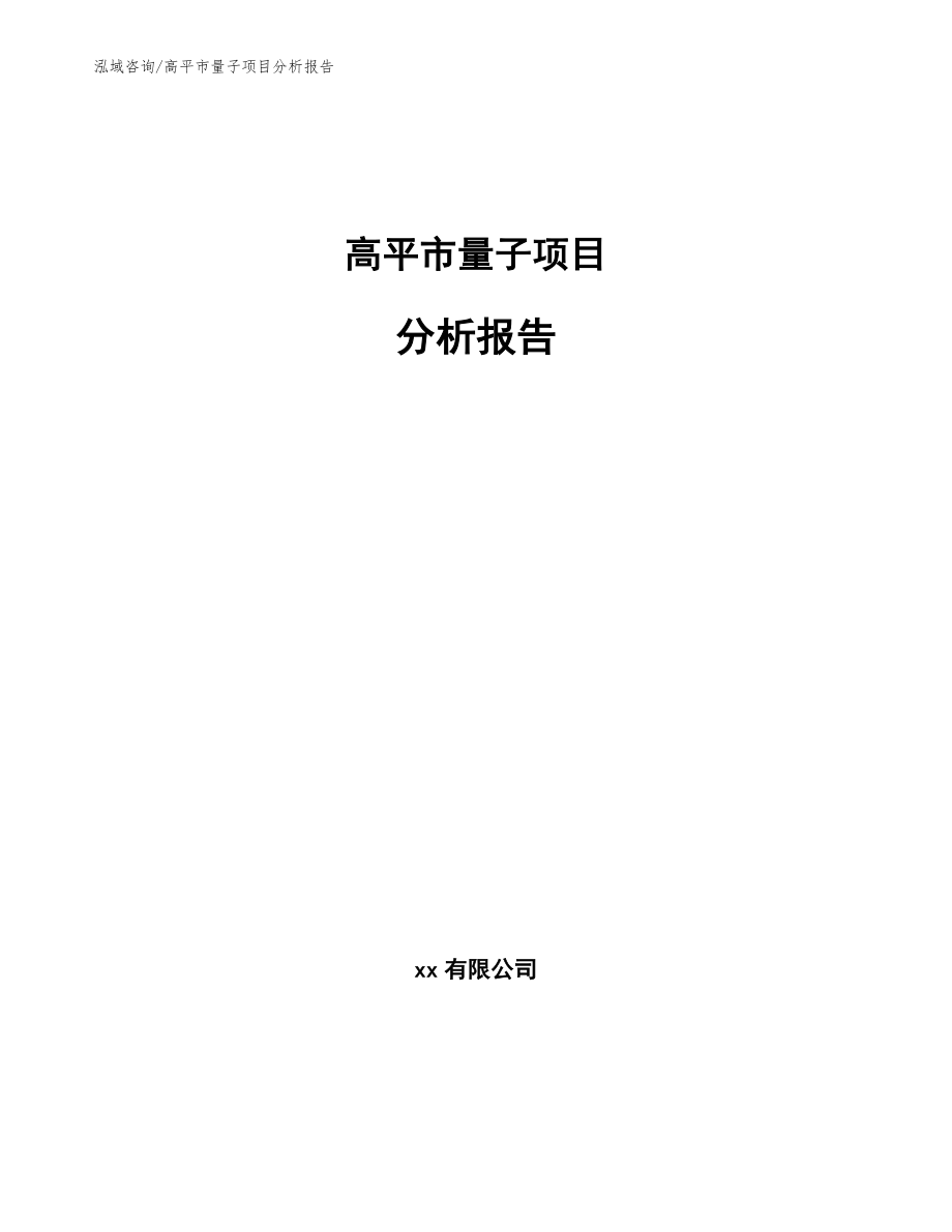 高平市量子项目分析报告_模板_第1页