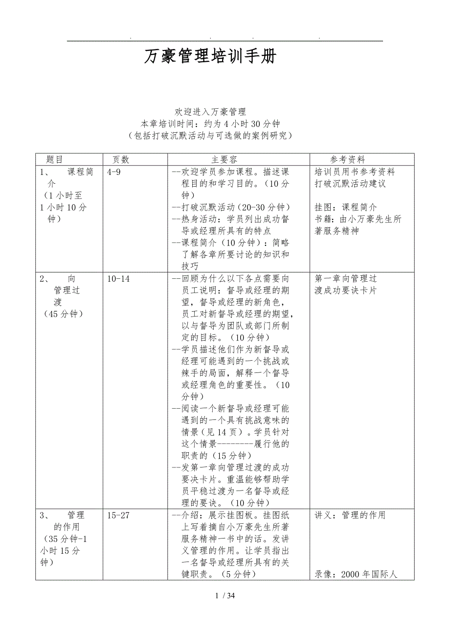 万豪管理培训手册范本_第1页