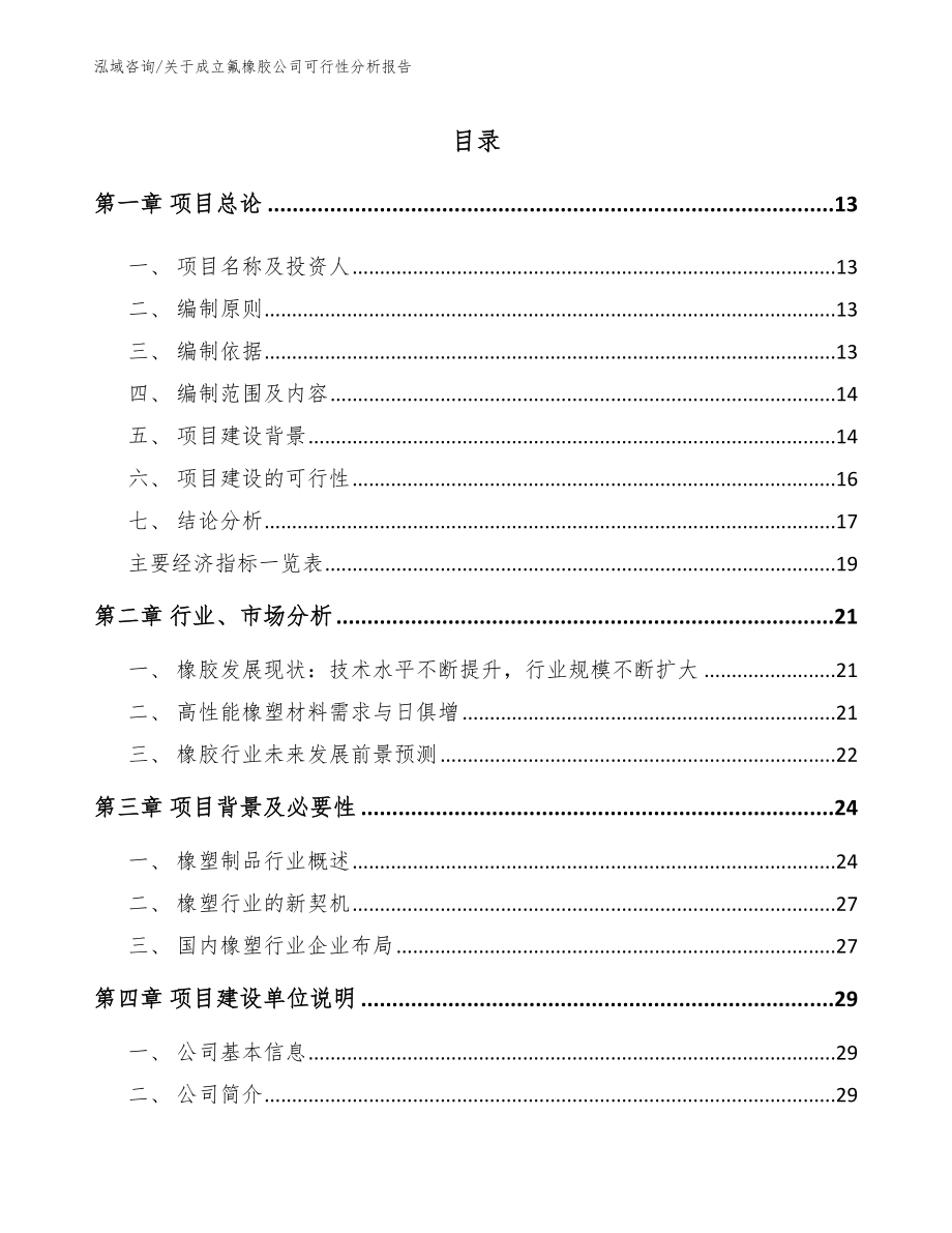 关于成立氟橡胶公司可行性分析报告模板范文_第2页