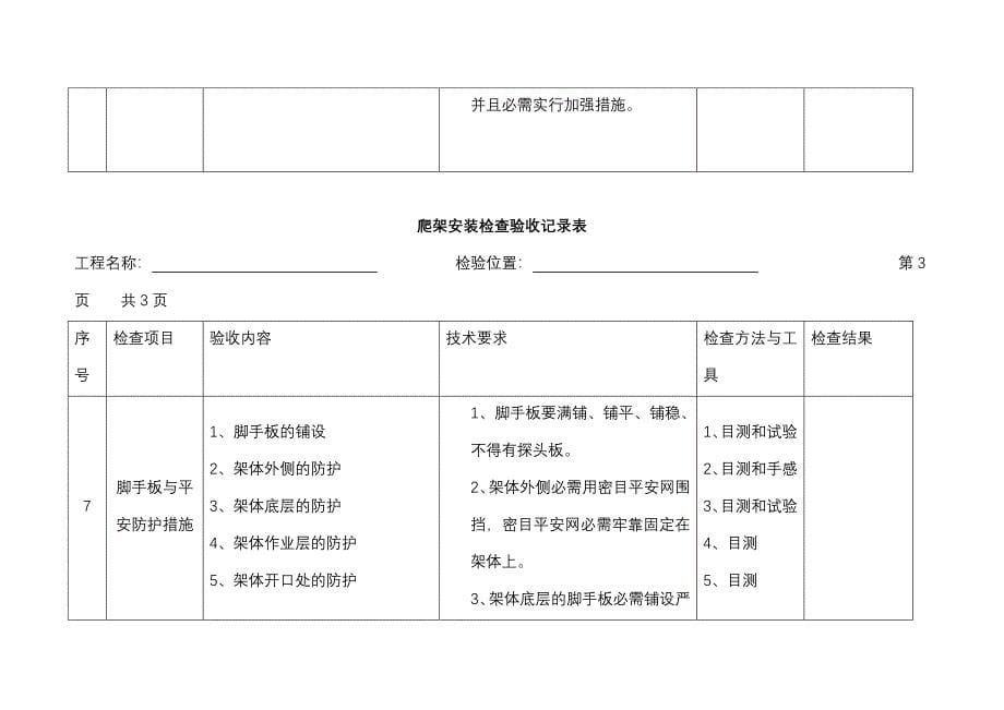 爬架安装检查验收记录表_第5页