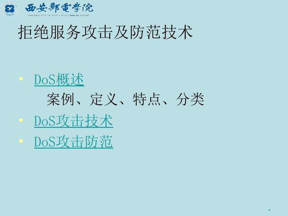 拒绝服务及防范技术PPT文档资料_第1页