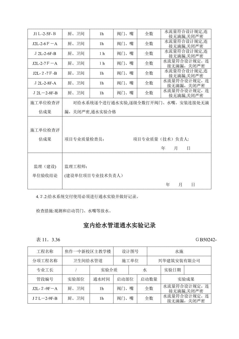 室内给水管道通水实验记录_第5页