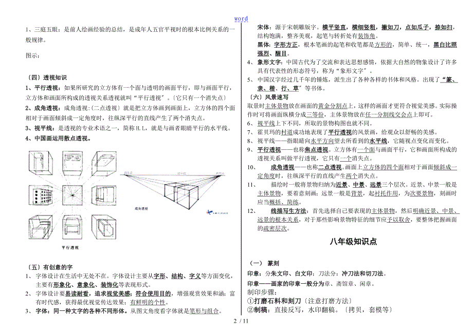 2019中学考试美术考点知识汇总情况_第2页