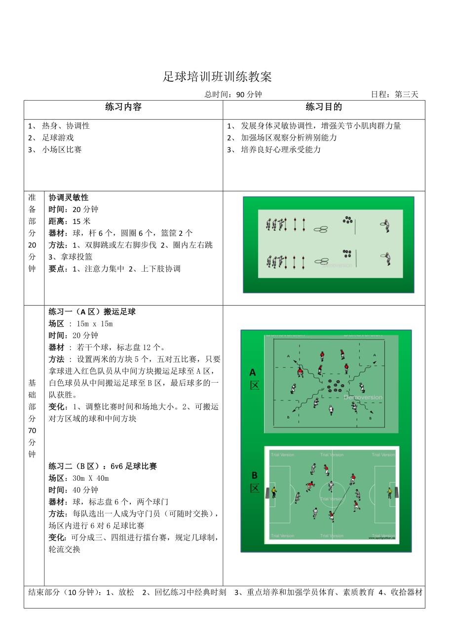 足球训练课时计划11_第3页