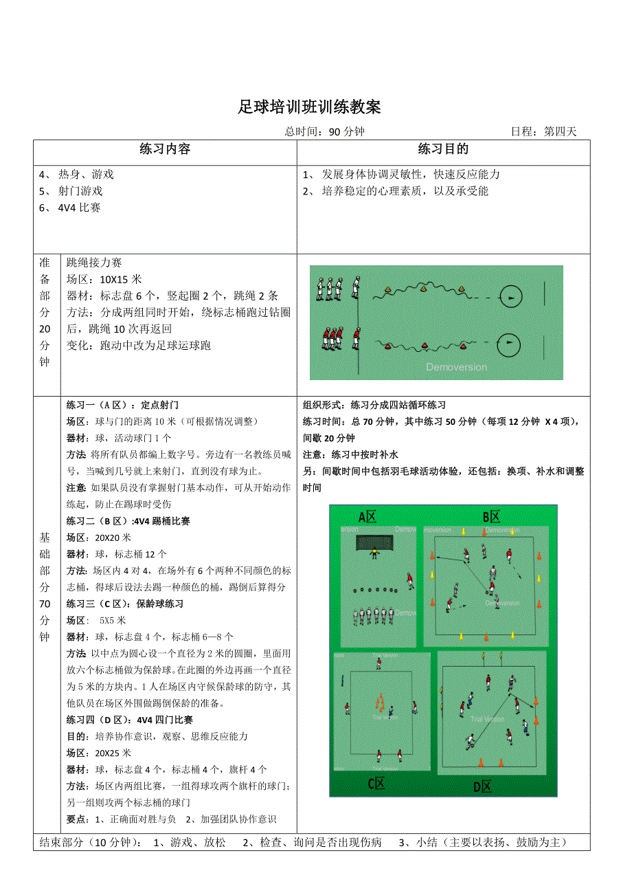 足球训练课时计划11_第4页