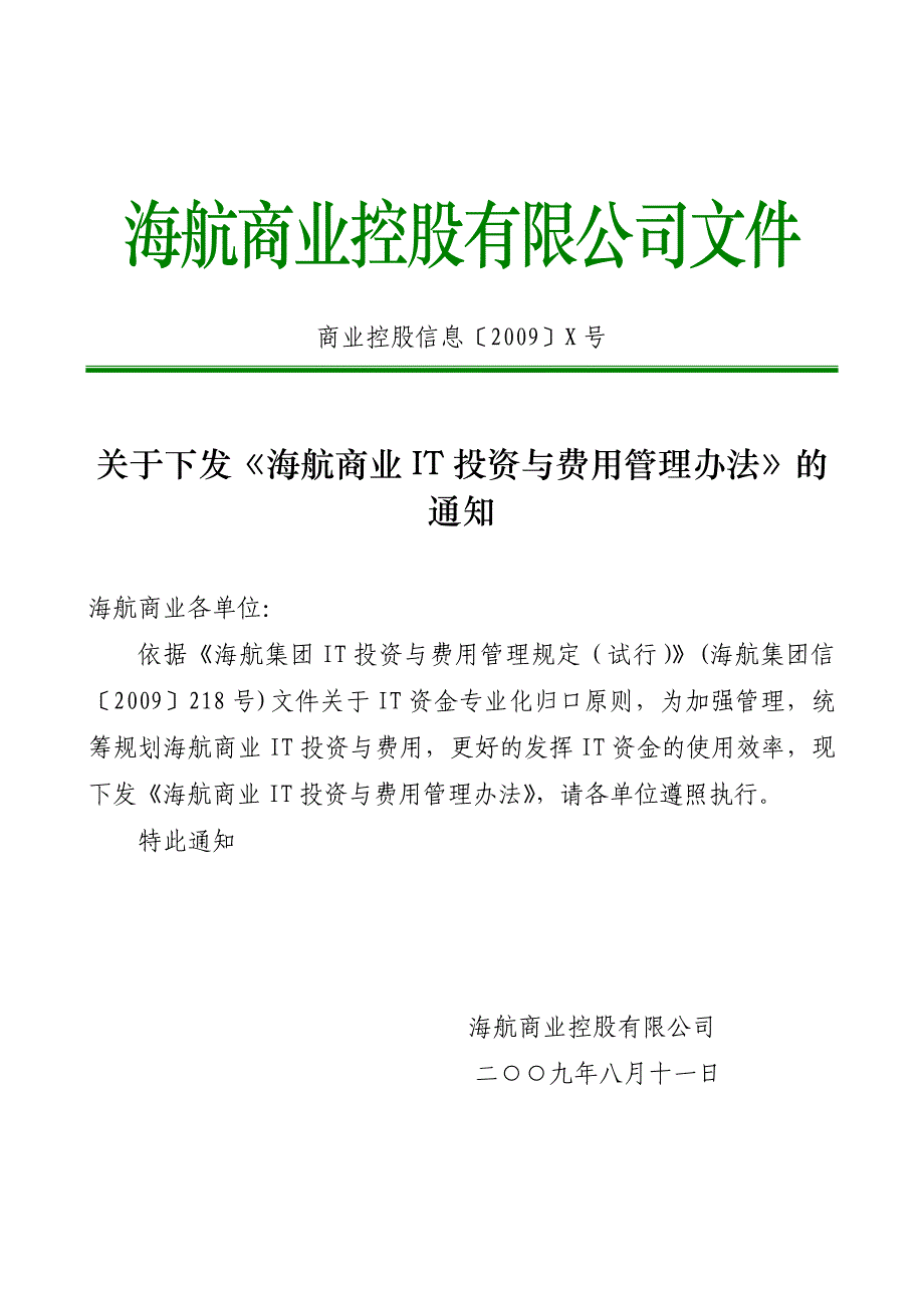 海航商业IT投资与费用管理办法.doc_第1页