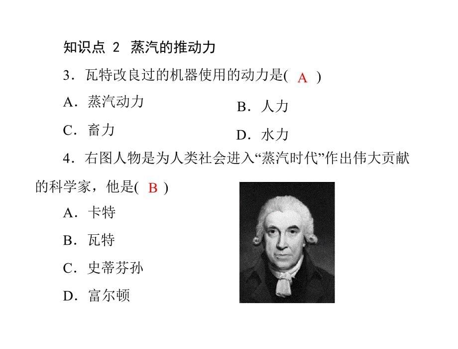 2011年_《随堂优化训练》历史_北师大版_九年级_上册_第二单元_第8课_改变世界面貌的蒸汽革命_[配套课件]_第5页