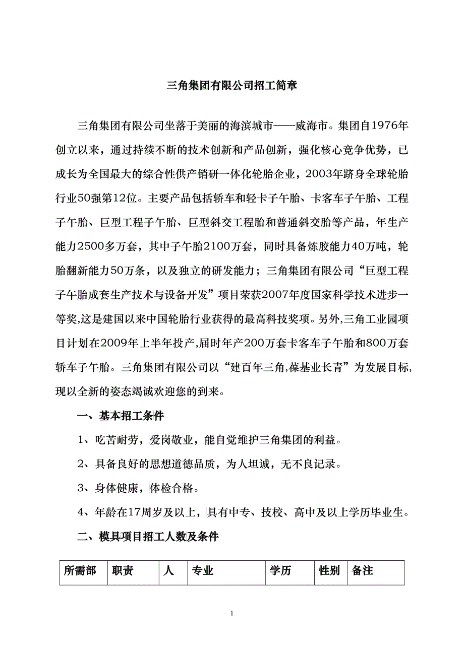 三角集团有限公司招工简章_第1页