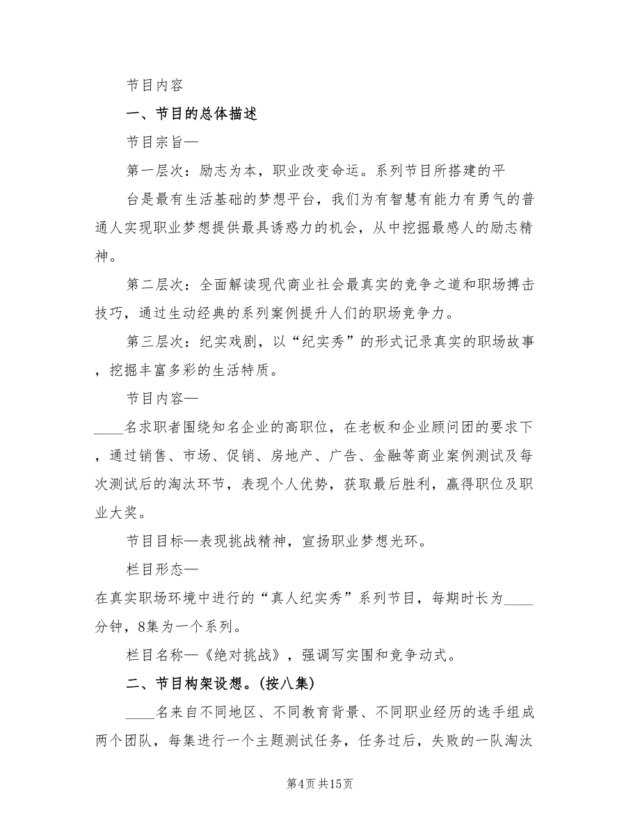 广播电视节目策划方案范本（2篇）_第4页