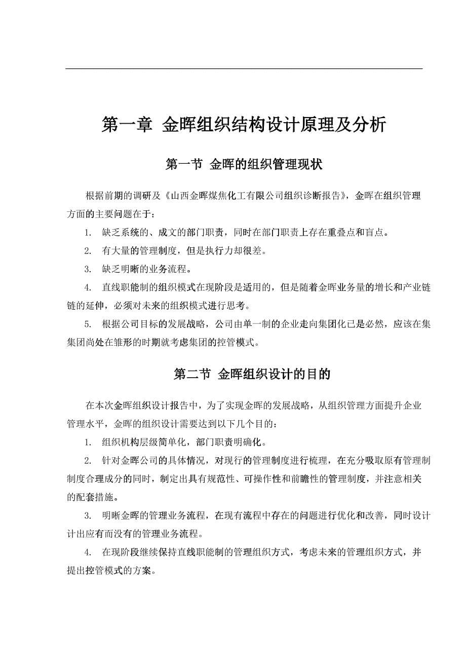 某煤焦化工公司管理组织咨询报告_第5页