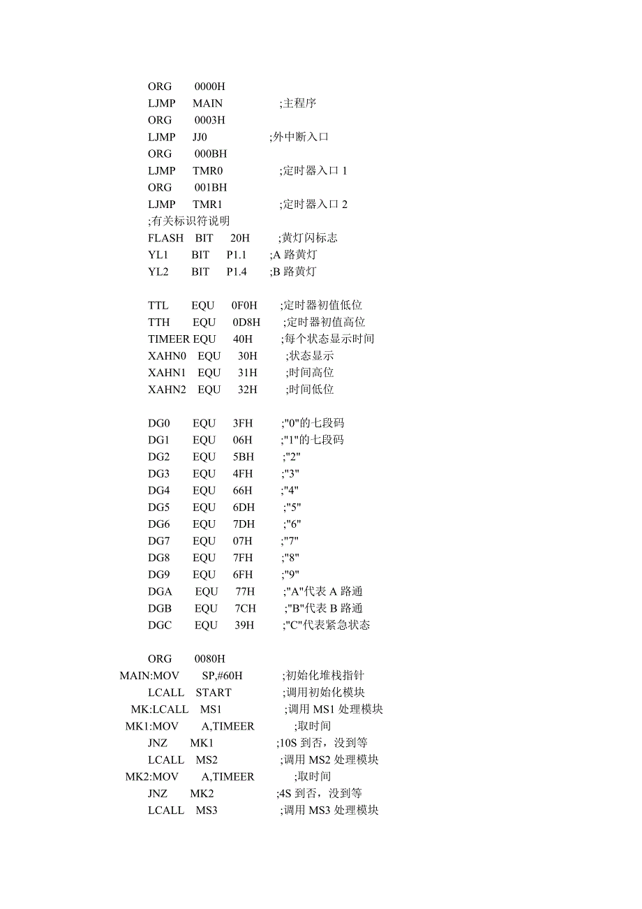 交通灯(单片机程序).doc_第1页