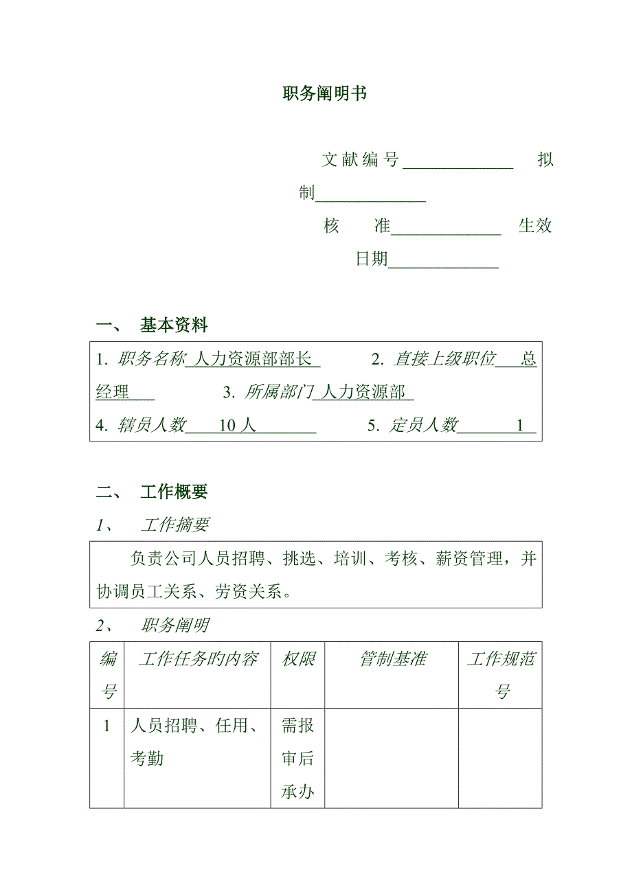 职务专项说明书_第1页