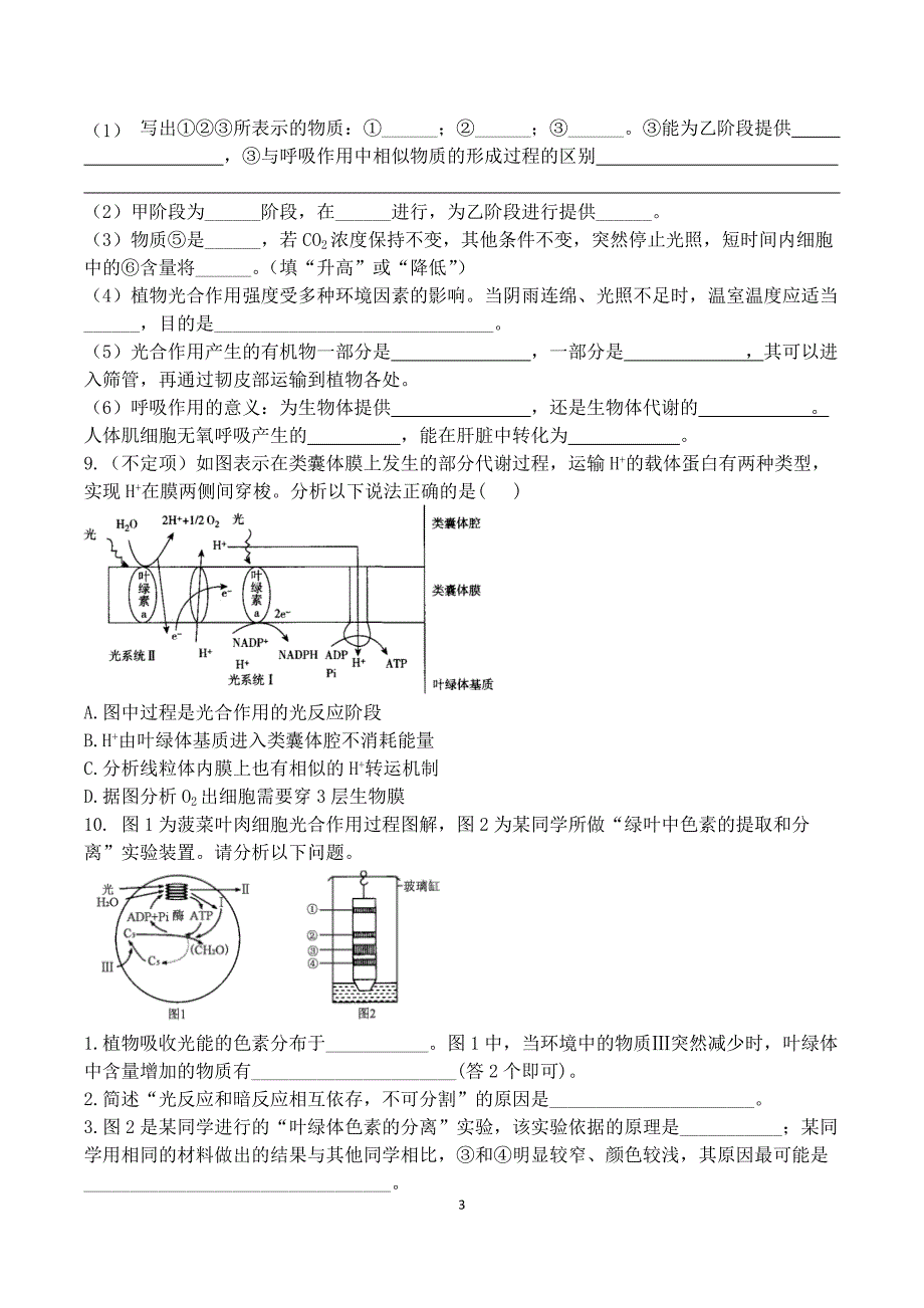 新高考一轮复习 光合作用题型总结 .docx_第3页