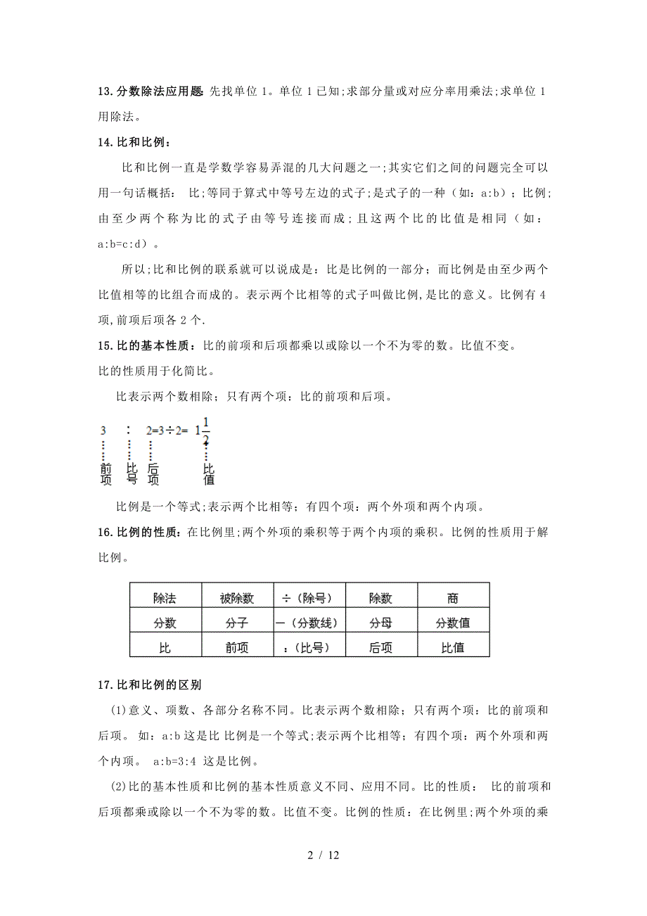 小学六年级数学知识点汇总.doc_第2页