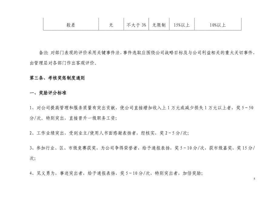 精品资料（2021-2022年收藏的）物业公司绩效考核及薪酬方案_第5页