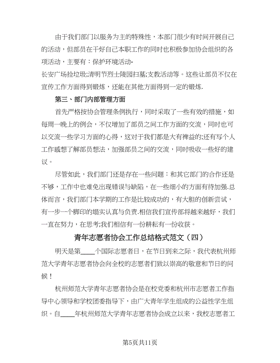 青年志愿者协会工作总结格式范文（5篇）.doc_第5页