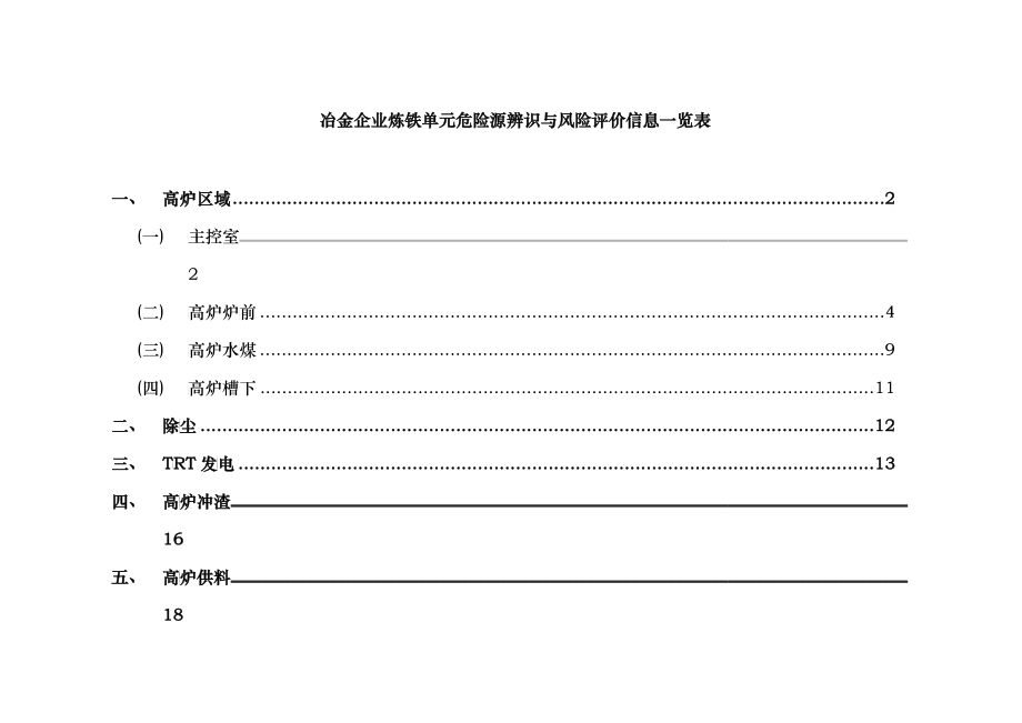 炼铁危险源辨识与风险评价信息表(03)_第1页